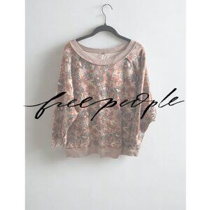 sM | Free People Oversized Paisley Boatneck Pullover